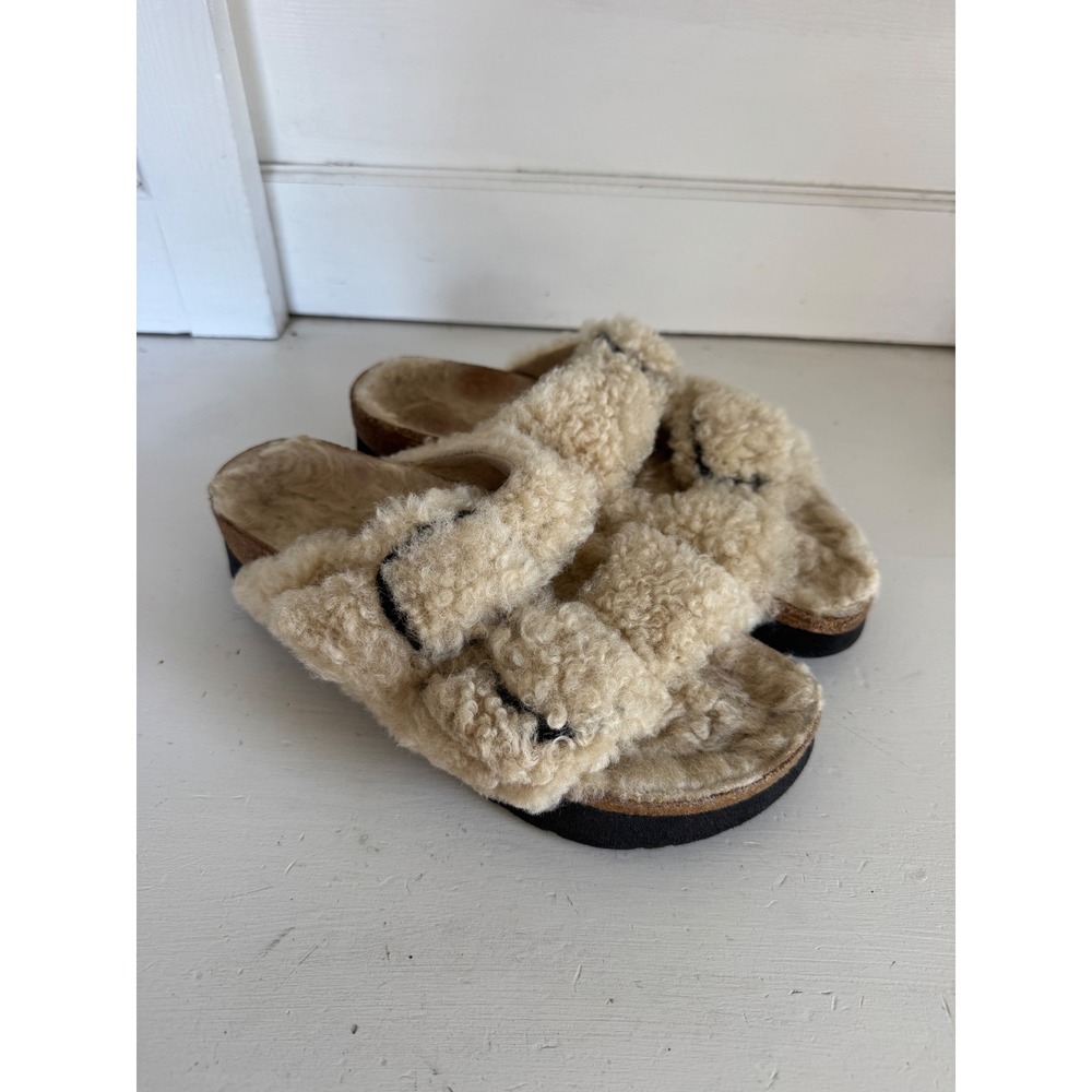 Birkenstock Papillo Arizona big buckle teddy shearling sandals size 38 (7-7.5)
